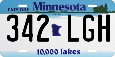 MN license plate 342LGH