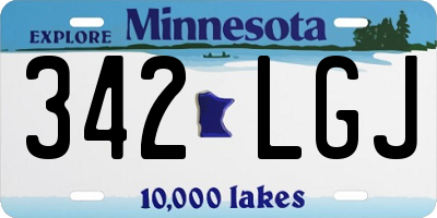 MN license plate 342LGJ