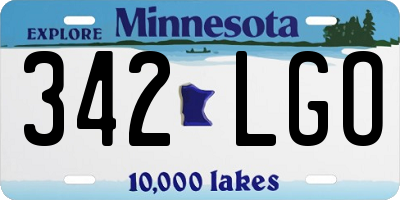 MN license plate 342LGO