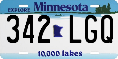 MN license plate 342LGQ