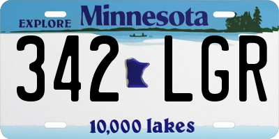 MN license plate 342LGR