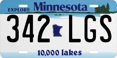 MN license plate 342LGS