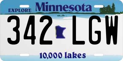 MN license plate 342LGW