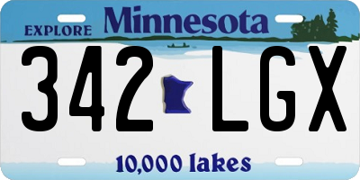 MN license plate 342LGX