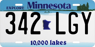 MN license plate 342LGY