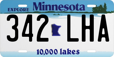 MN license plate 342LHA