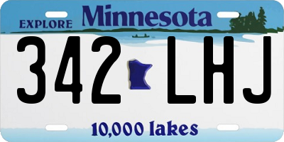 MN license plate 342LHJ