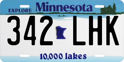 MN license plate 342LHK