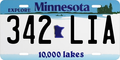 MN license plate 342LIA