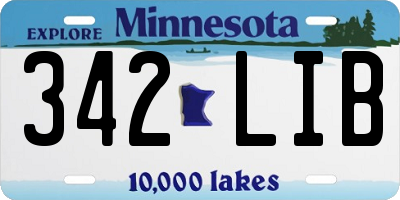 MN license plate 342LIB