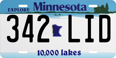 MN license plate 342LID