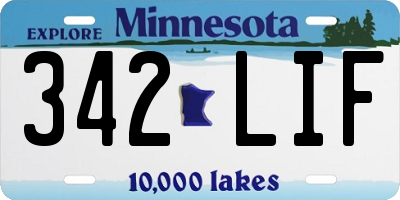 MN license plate 342LIF