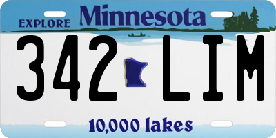 MN license plate 342LIM