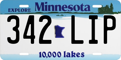 MN license plate 342LIP