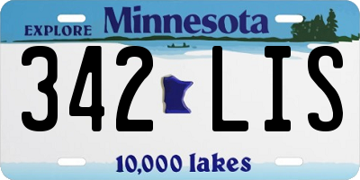 MN license plate 342LIS