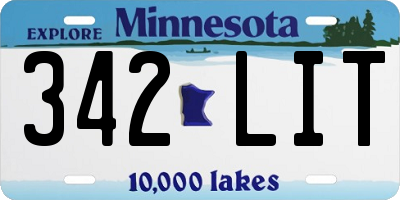 MN license plate 342LIT