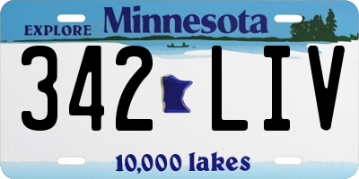 MN license plate 342LIV