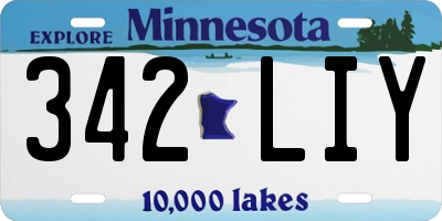 MN license plate 342LIY