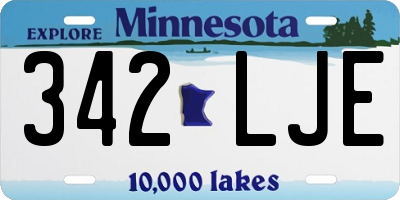 MN license plate 342LJE