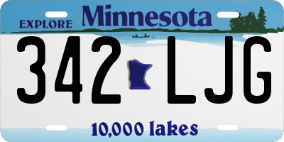 MN license plate 342LJG