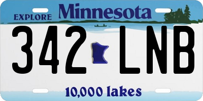 MN license plate 342LNB