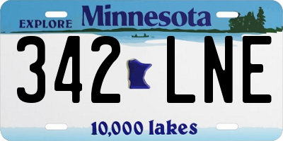 MN license plate 342LNE