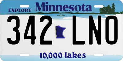 MN license plate 342LNO