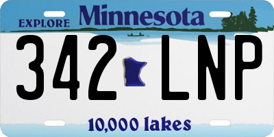 MN license plate 342LNP