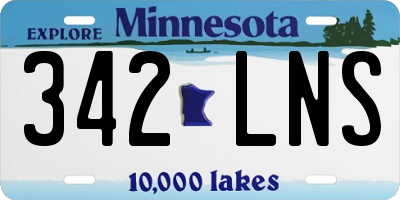 MN license plate 342LNS