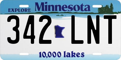 MN license plate 342LNT