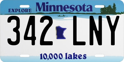 MN license plate 342LNY