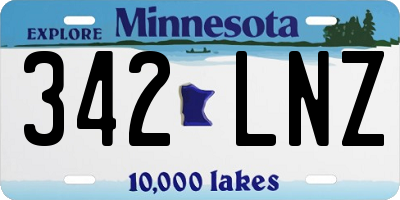 MN license plate 342LNZ