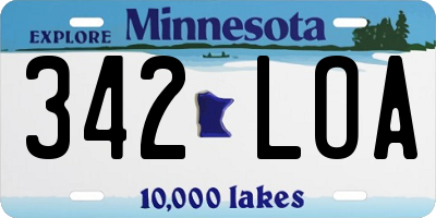 MN license plate 342LOA