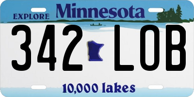 MN license plate 342LOB