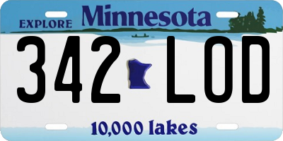 MN license plate 342LOD