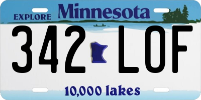 MN license plate 342LOF