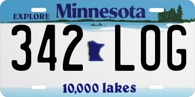 MN license plate 342LOG