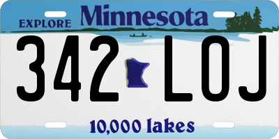 MN license plate 342LOJ