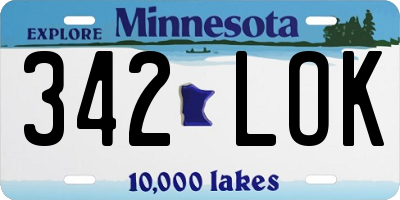 MN license plate 342LOK