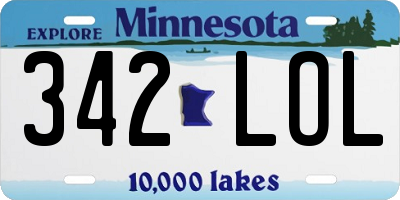 MN license plate 342LOL