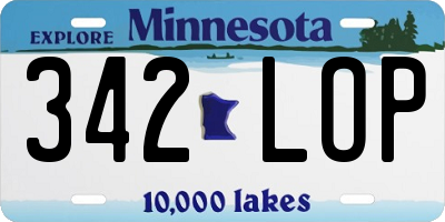 MN license plate 342LOP