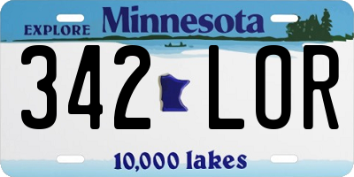 MN license plate 342LOR