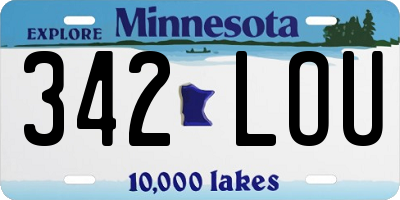 MN license plate 342LOU