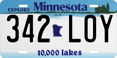 MN license plate 342LOY