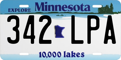 MN license plate 342LPA