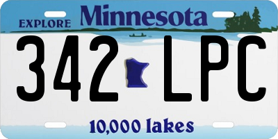 MN license plate 342LPC