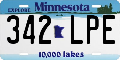 MN license plate 342LPE