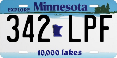 MN license plate 342LPF