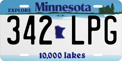 MN license plate 342LPG