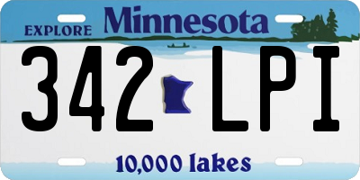 MN license plate 342LPI